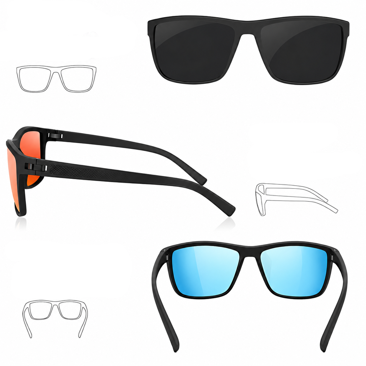 Sunglasses Polarized UV400 Set of 3