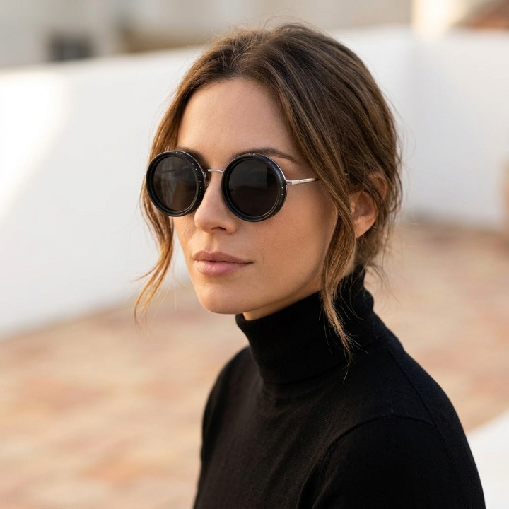 Sunglasses Retro Round Lenses UV400 Lightweight