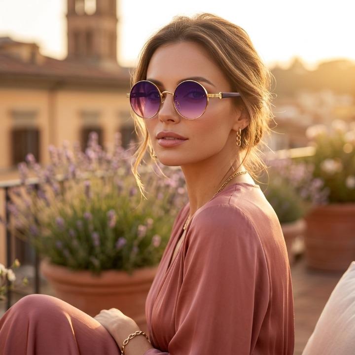 Sunglasses Retro Round UV400 Lightweight Metal Frame
