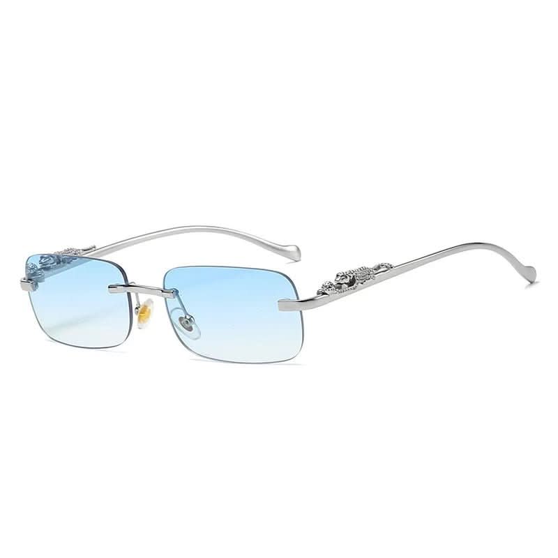 Sunglasses Rimless Leopard Temple Gradient Lenses & UV400