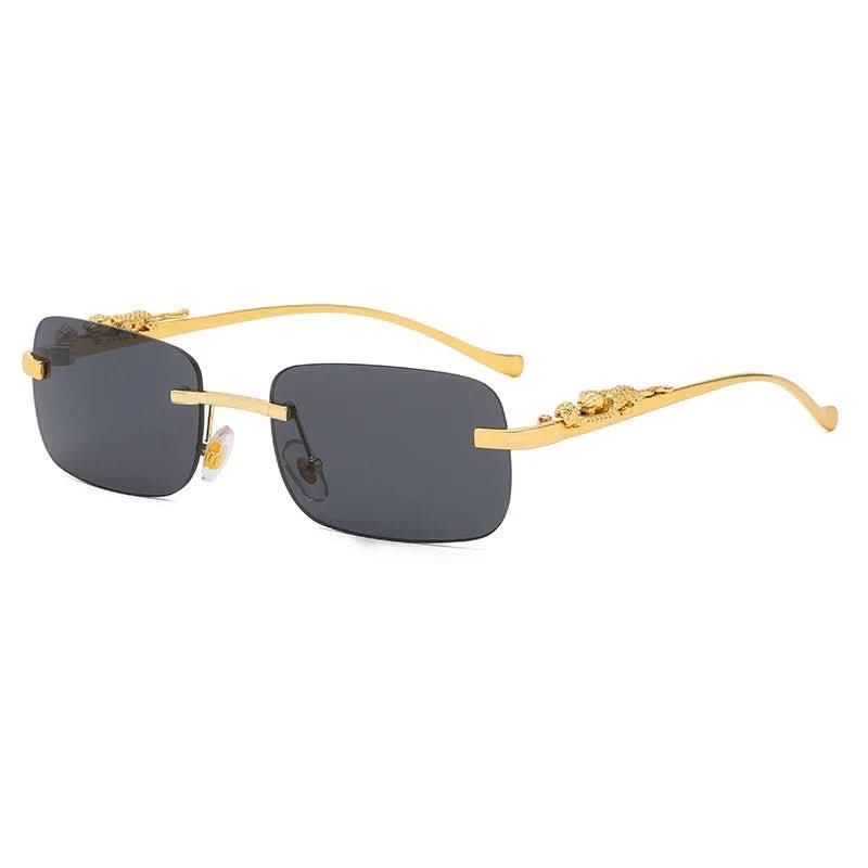 Sunglasses Rimless Leopard Temple Gradient Lenses & UV400