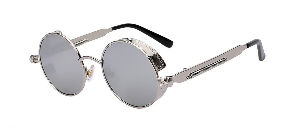 Sunglasses Round Steampunk Side Shields & UV 400