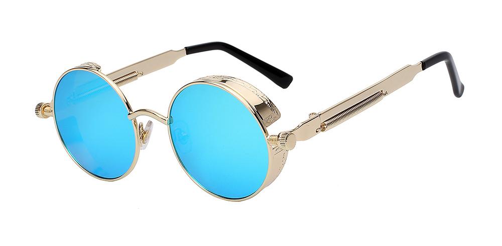 Sunglasses Round Steampunk Side Shields & UV 400