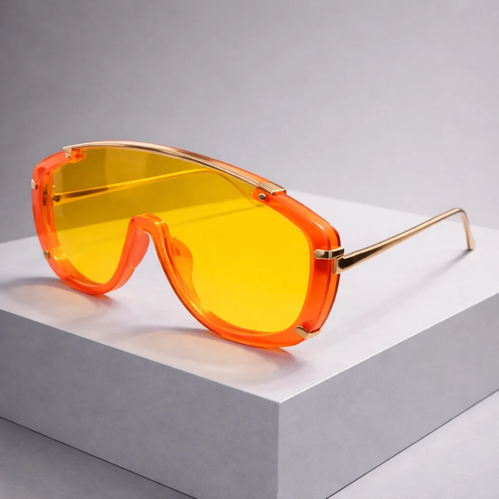 Sunglasses Sculpted Frame & Metal Accents Full UV Protection