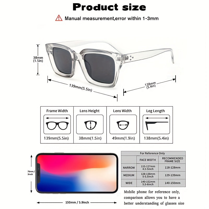 Sunglasses Square Lightweight Polycarbonate UV400