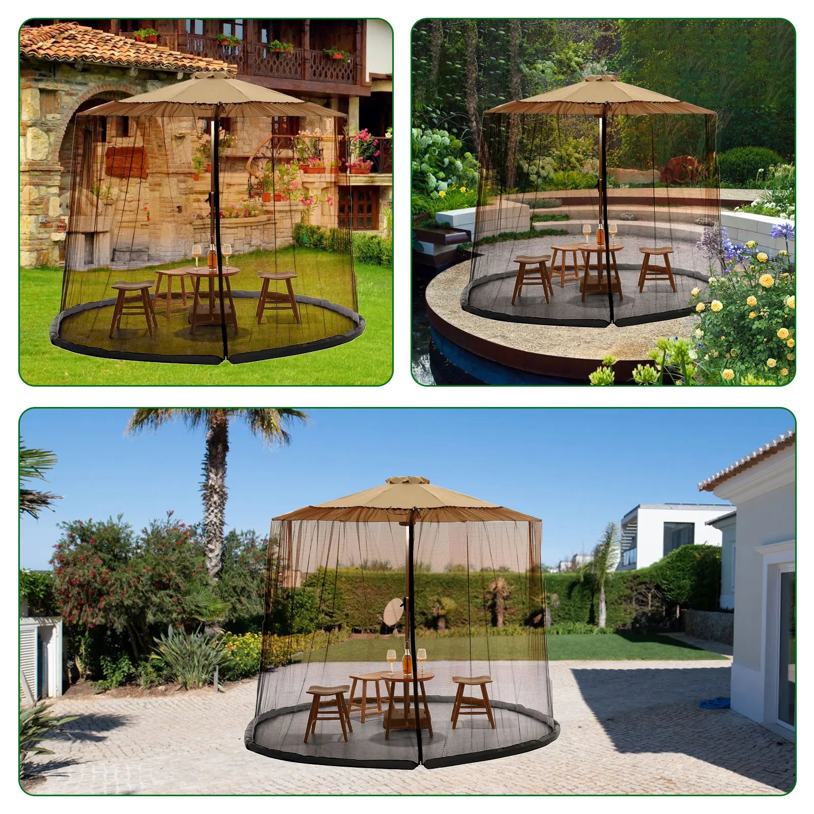 Sunshade Insect Net Fine Mesh Polyester Water-Fillable Ring