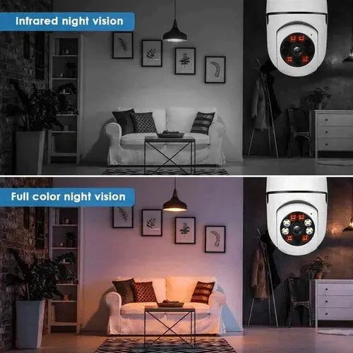 Surveillance Camera 360° Pan & Tilt Screw-In Lamp Socket