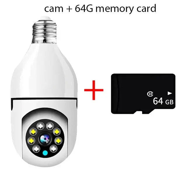 Surveillance Camera 360° Pan & Tilt Screw-In Lamp Socket