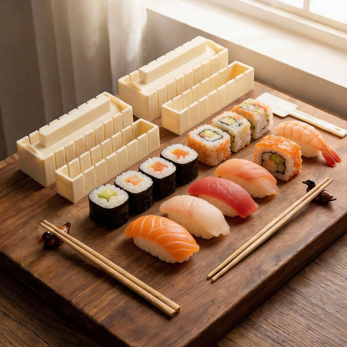 Sushi Mold Set No-Roll Press BPA-Free Dishwasher-Safe