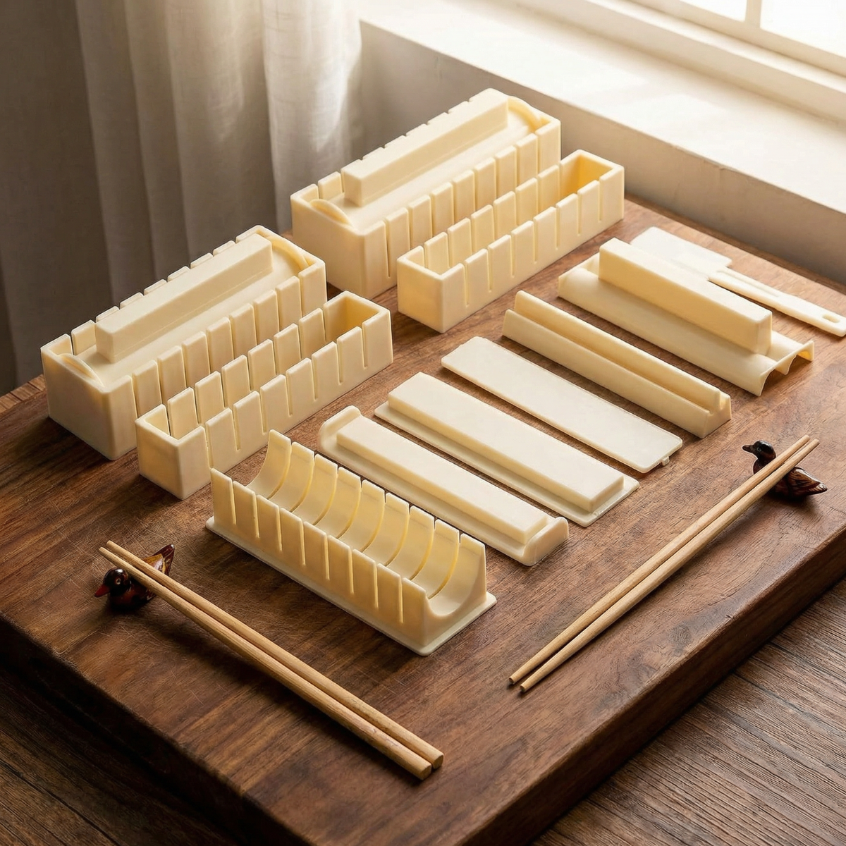 Sushi Mold Set No-Roll Press BPA-Free Dishwasher-Safe