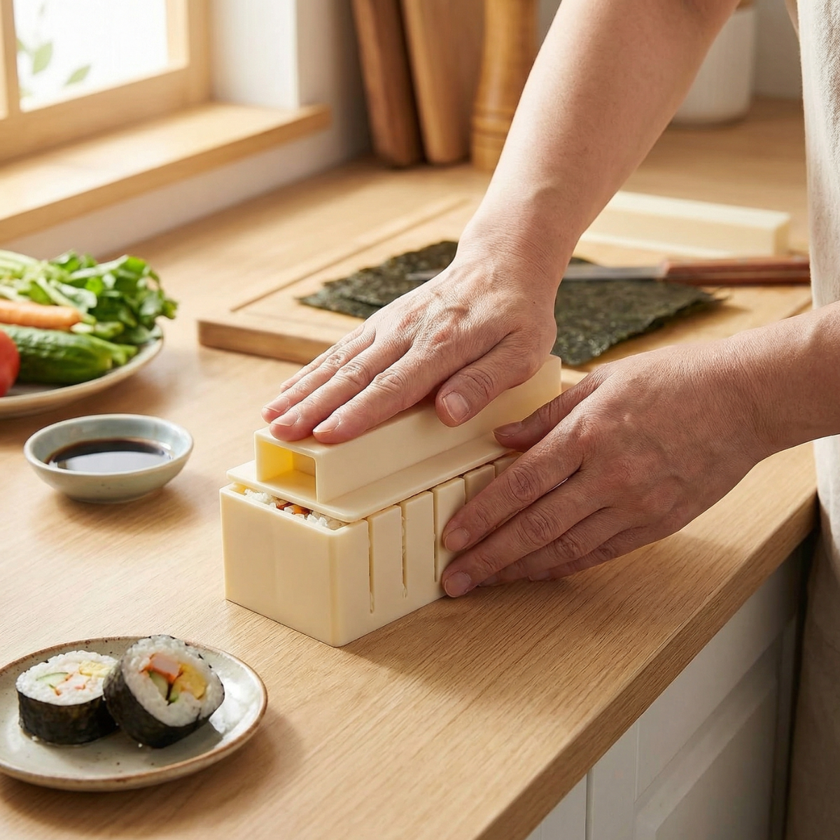 Sushi Mold Set No-Roll Press BPA-Free Dishwasher-Safe