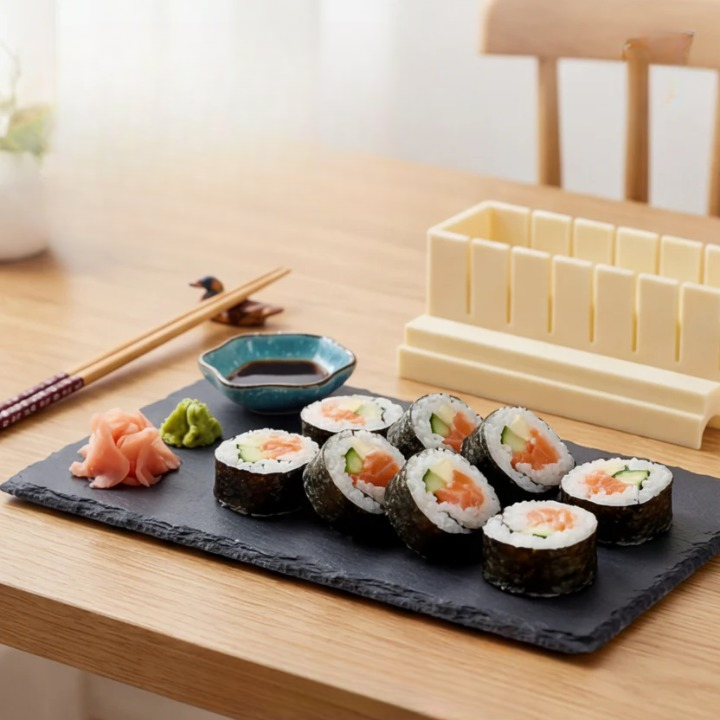 Sushi Mold Set No-Roll Press BPA-Free Dishwasher-Safe