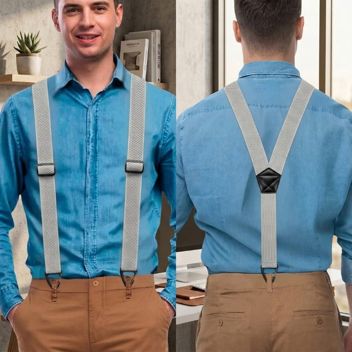 Suspenders Wide 1.5 Inch Metal Hook Clips Adjustable