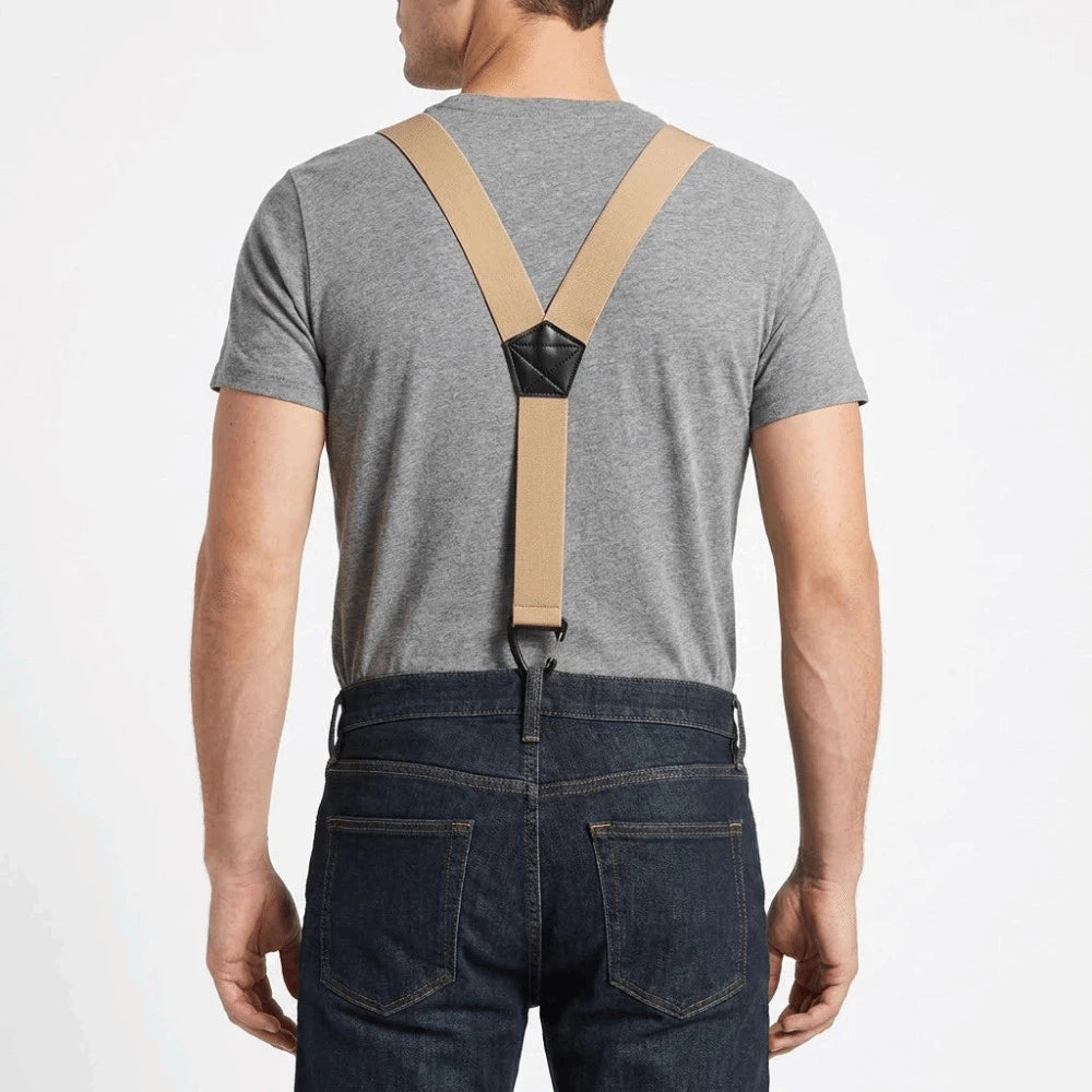 Suspenders Wide Padded Y-Back Adjustable Fit & Metal Clips
