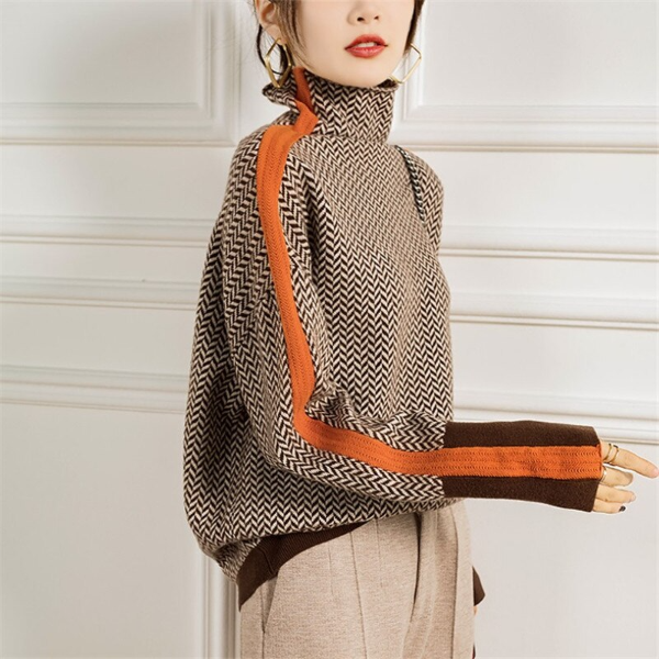 Sweater Patterned Knit Soft & Warm