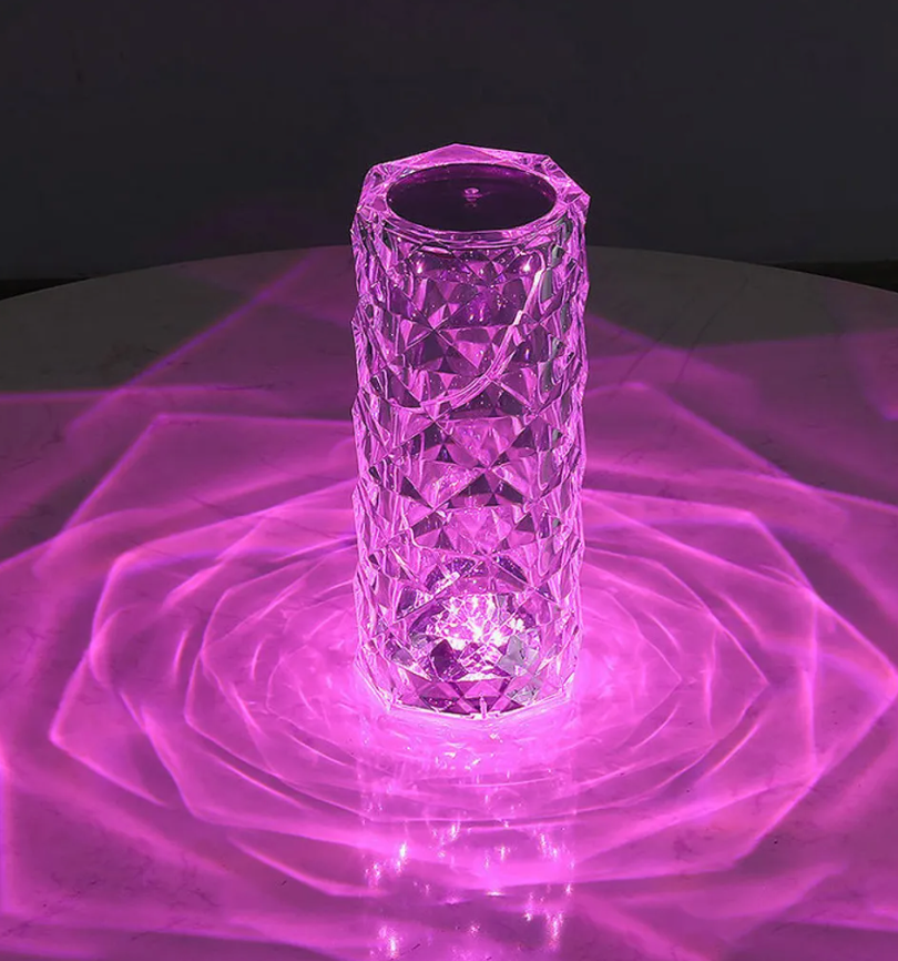 Table Lamp Acrylic Crystal 16 Color Touch & Remote