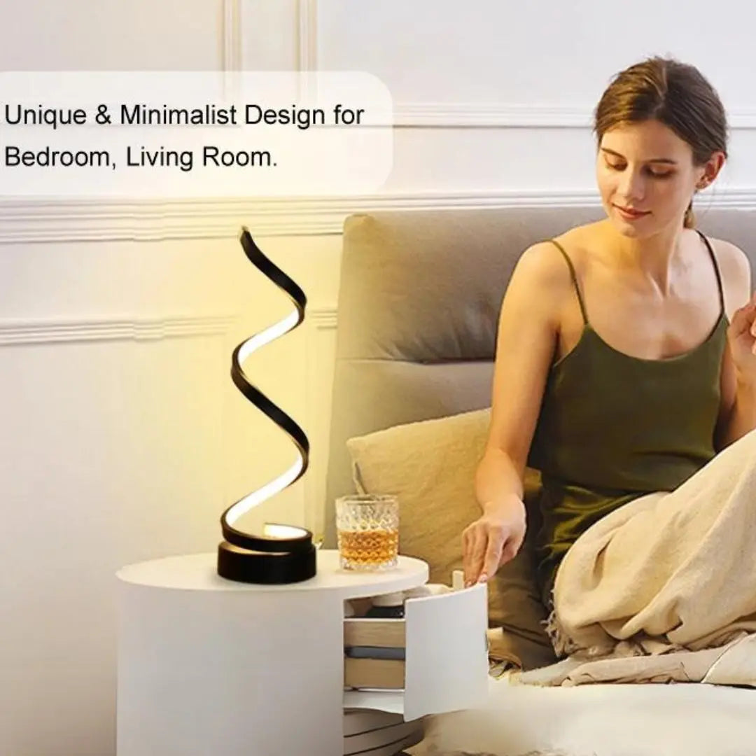 Table Lamp Acrylic Spiral Touch Dimmer Integrated LED
