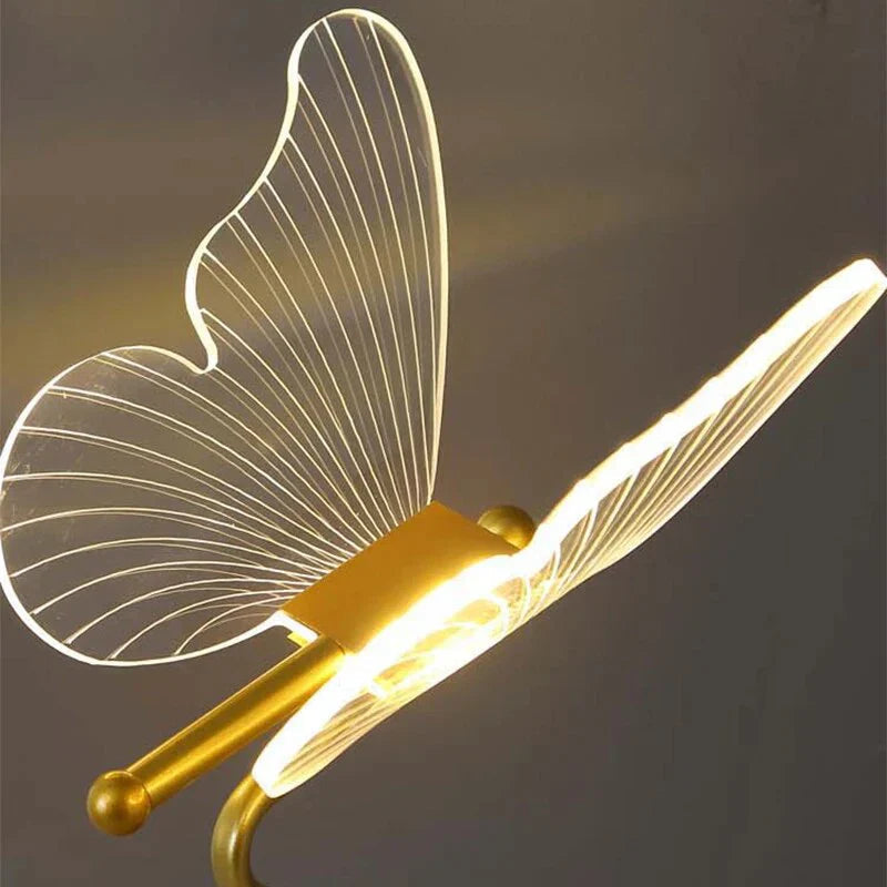 Table Lamp Butterfly Acrylic Wings Integrated LED Warm Light