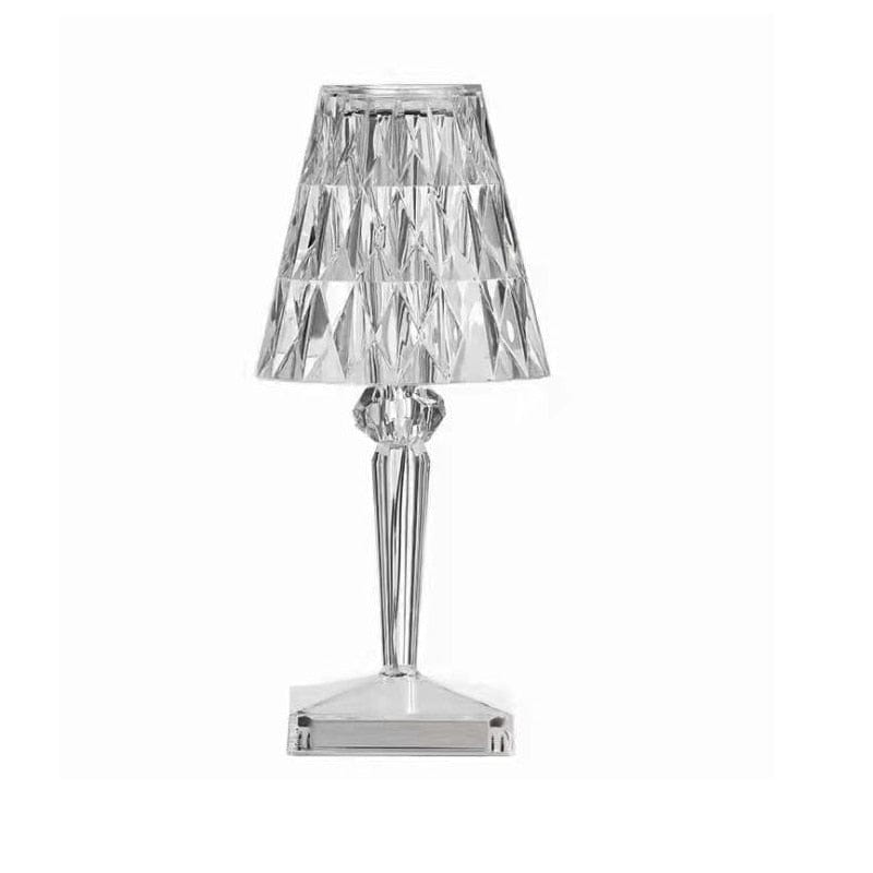 Table Lamp Crystal-Cut Acrylic USB Rechargeable LED & Touch Control