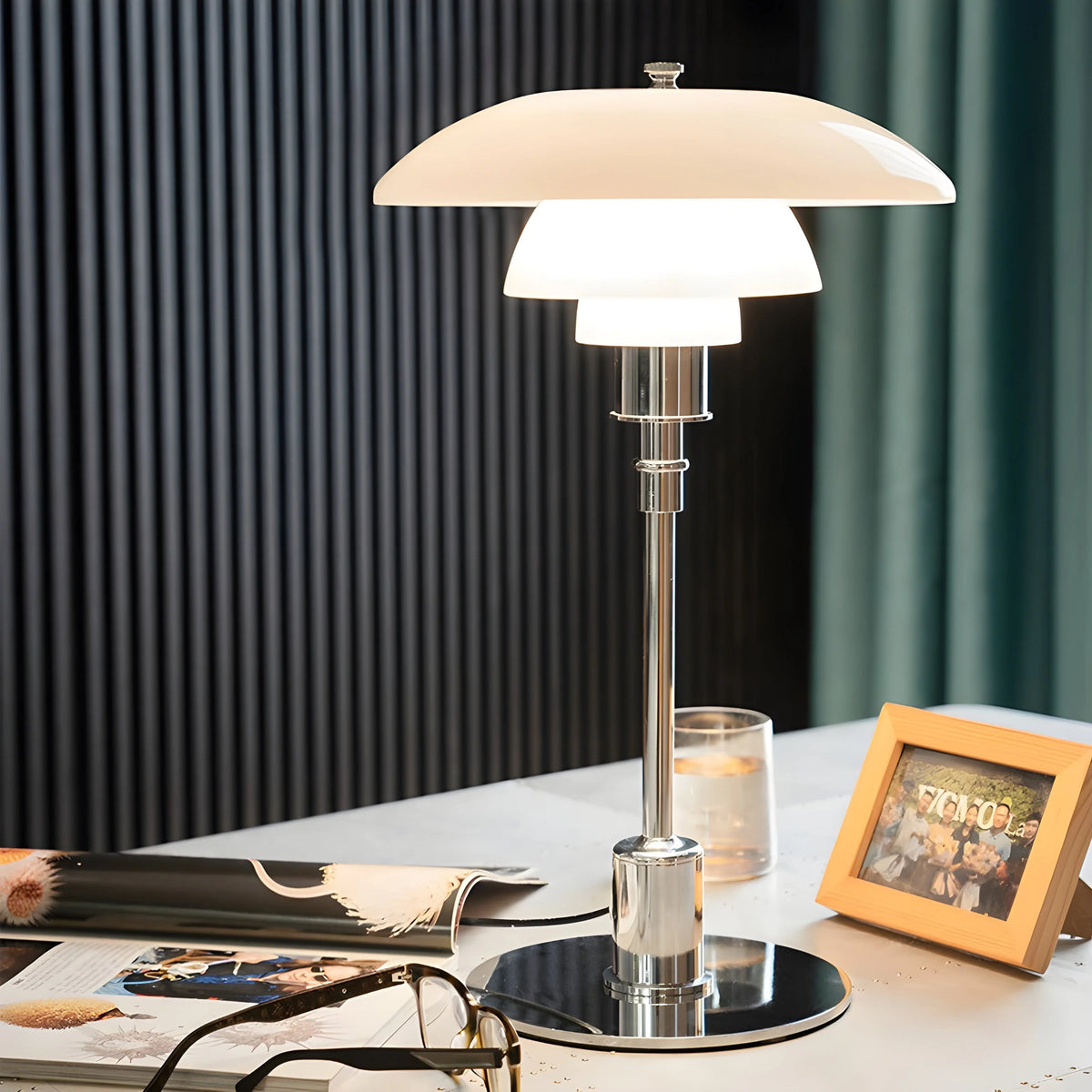 Table Lamp Dimmable LED Glass & Metal