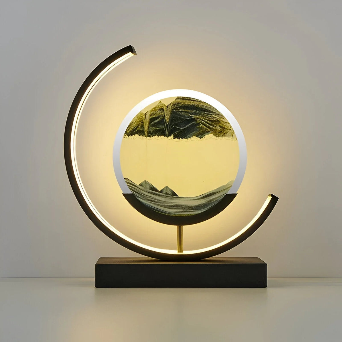 Table Lamp Flowing Sand Art Dimmable LED & Remote Control