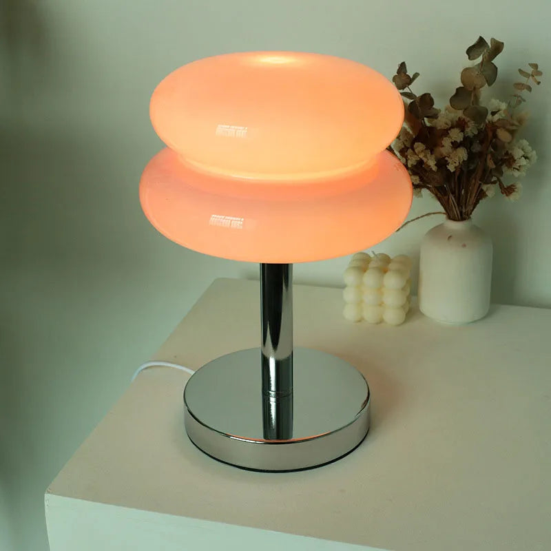 Table Lamp Glass Integrated LED & USB Powered