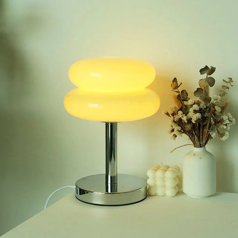 Table Lamp Glass Integrated LED & USB Powered