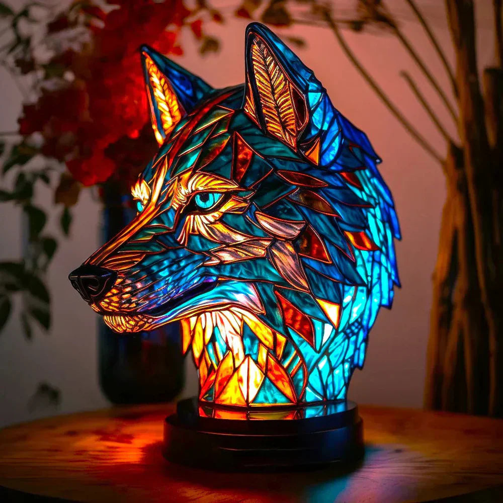 Table Lamp Handcrafted Stained Glass Metal Base 17cm