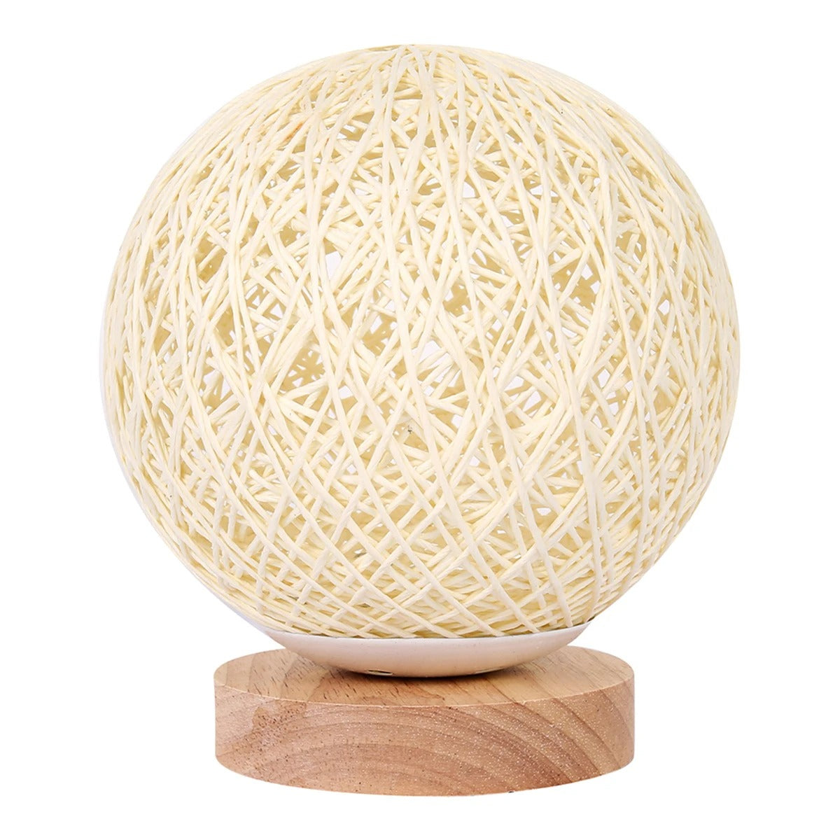 Table Lamp Handwoven Rattan USB-Powered Dimmable LED