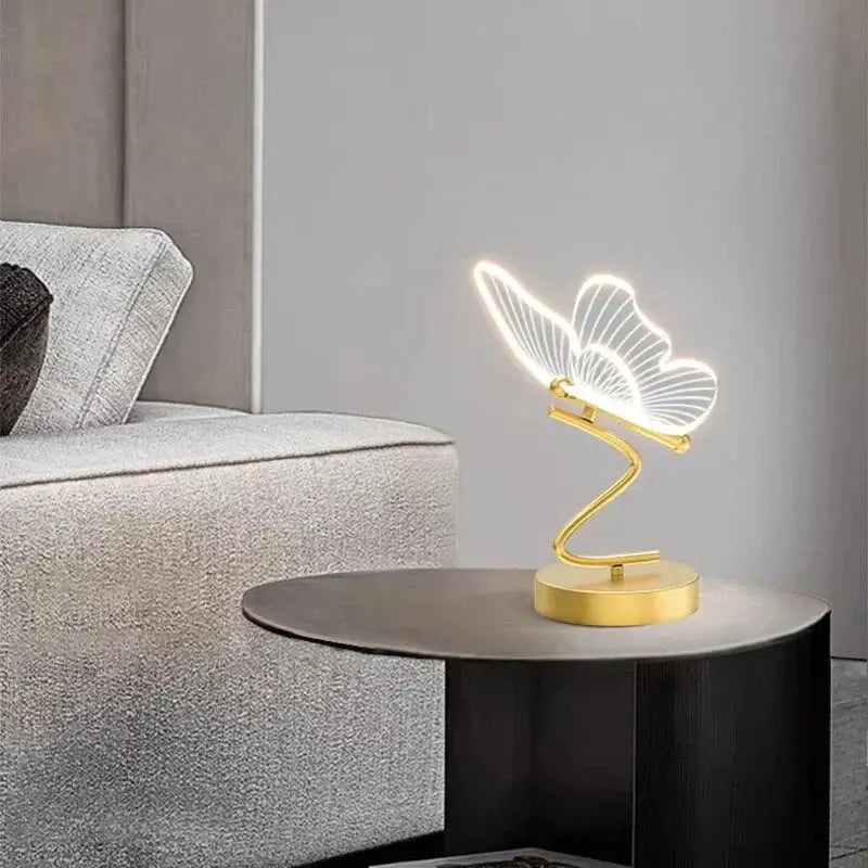Table Lamp Integrated Warm LED Acrylic Wings