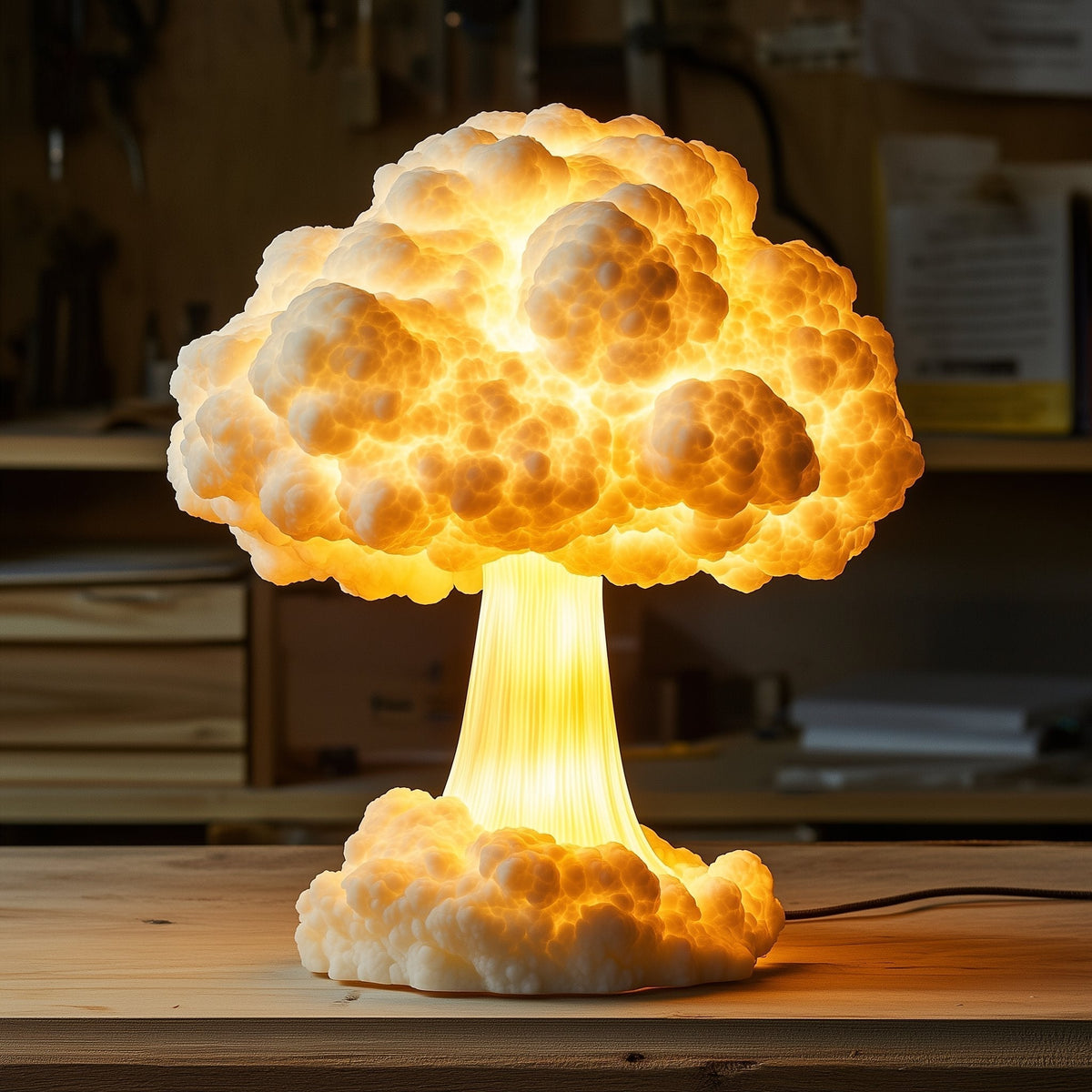 Table Lamp Mushroom Shape Compact Warm White LED