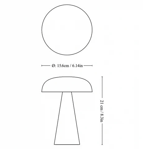 Table Lamp Mushroom Shape USB Rechargeable