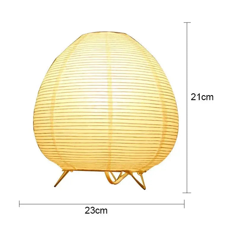 Table Lamp Rice Paper Shade Glare-Free Warm Light