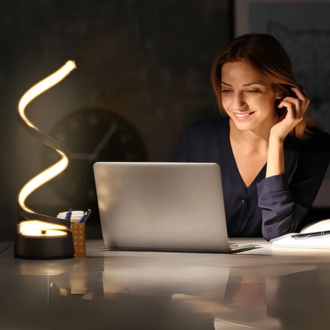 Table Lamp Sculptural Spiral Dimmable LED Touch Control