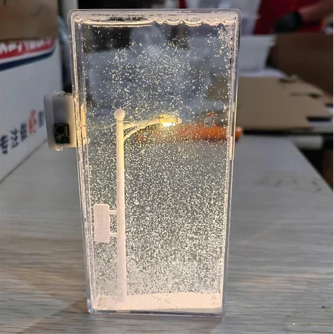 Table Lamp Snowfall Effect Warm Ambient Light