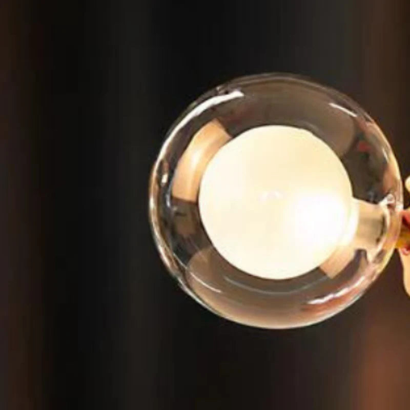 Table Lamp Soap Bubble Sculpture Hand-Blown Glass & Metal