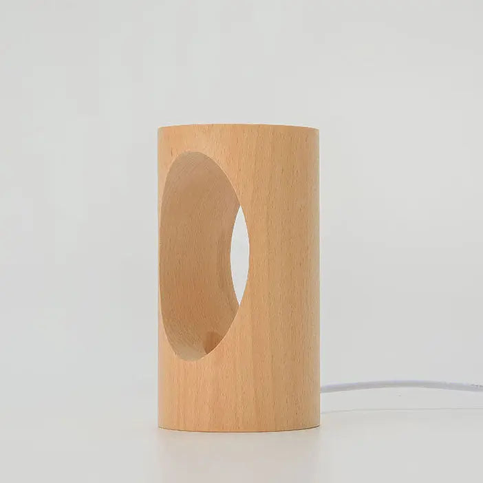 Table Lamp Solid Wood USB-Powered Glare-Free Warm Glow