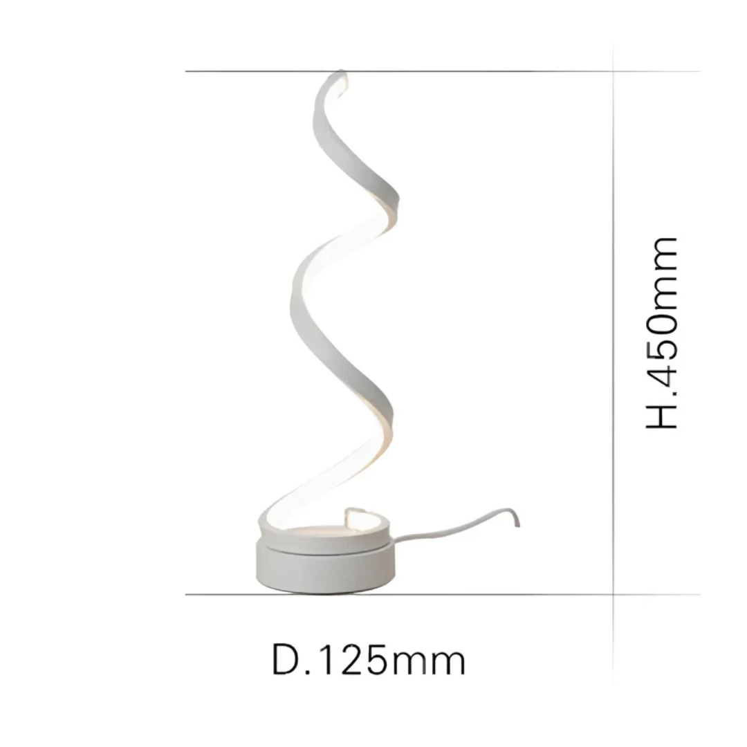 Table Lamp Spiral Acrylic Side-Emitting Stepless Dimmer