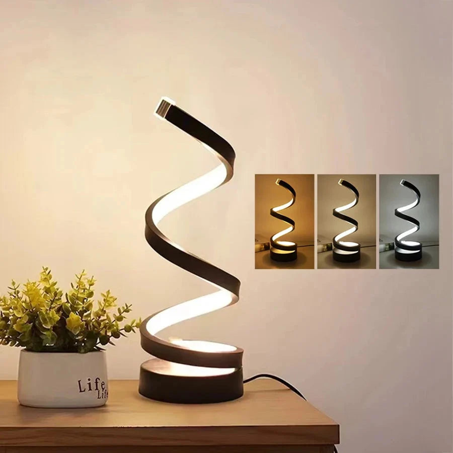 Table Lamp Spiral LED Dimmable USB Powered