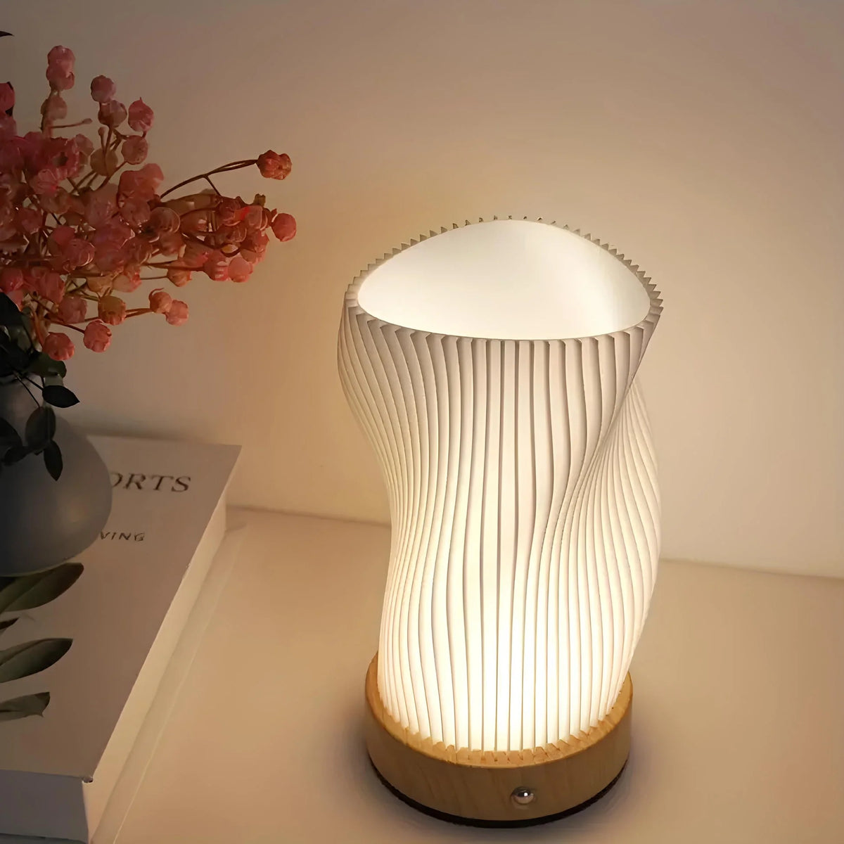 Table Lamp Wave Design Integrated LED