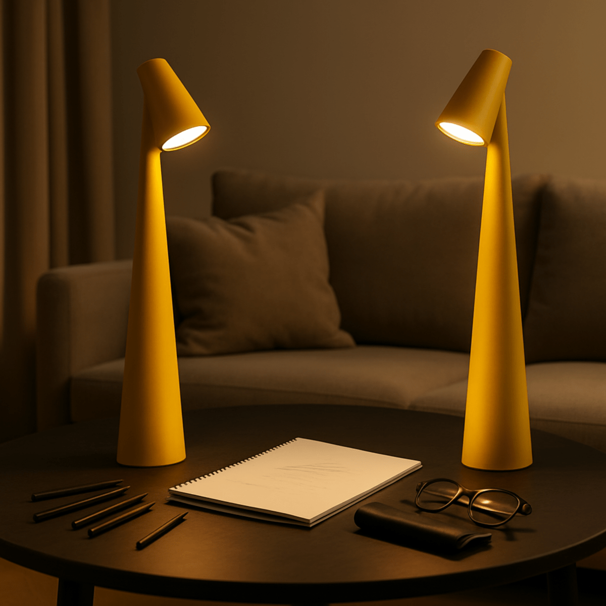 Table Lamp Wireless Rechargeable Dimmable LED Metal Housing
