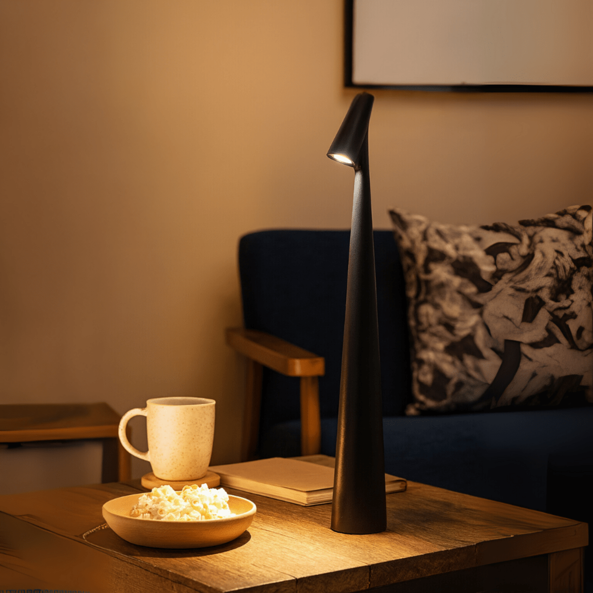 Table Lamp Wireless Rechargeable Dimmable LED Metal Housing