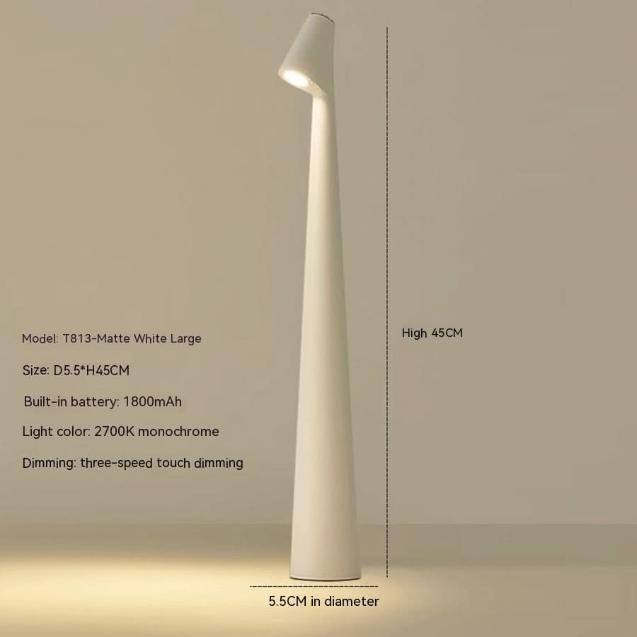 Table Lamp Wireless Rechargeable Dimmable LED Metal Housing