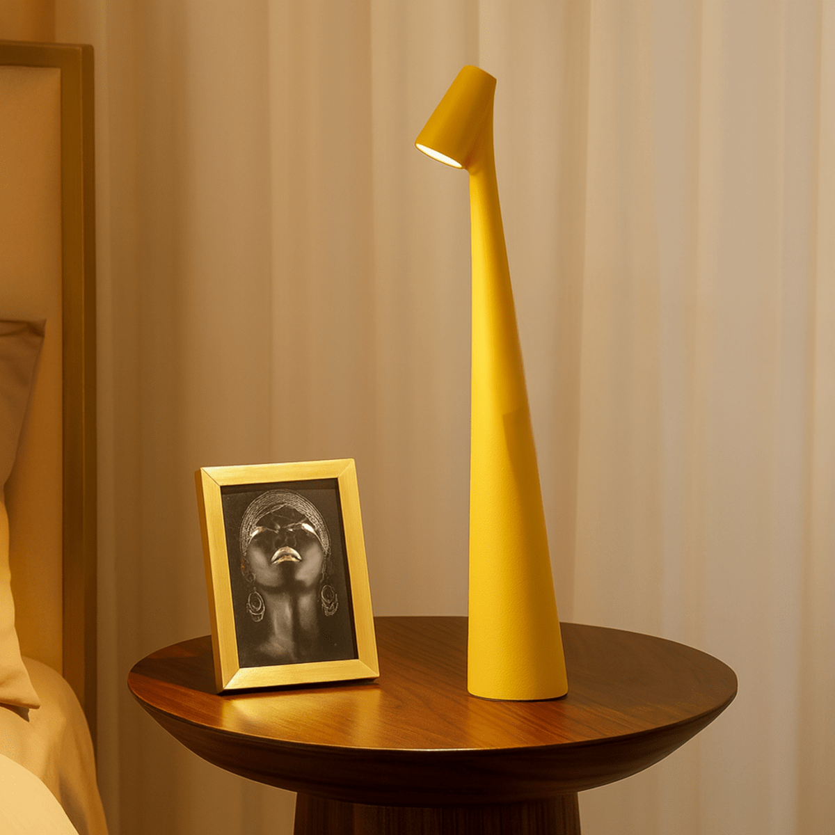Table Lamp Wireless Rechargeable Dimmable LED Metal Housing