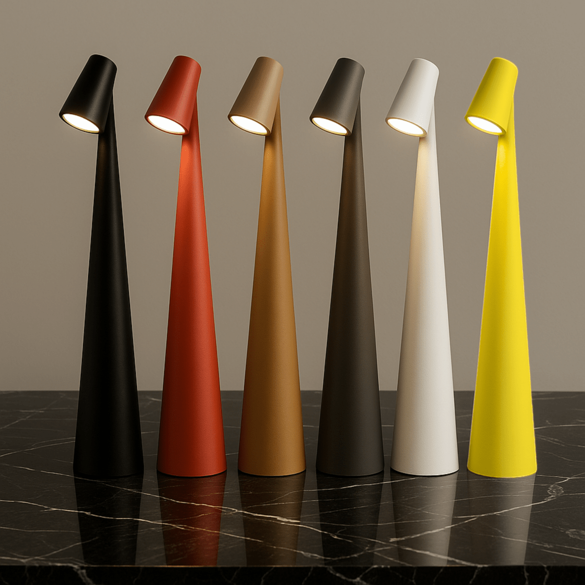 Table Lamp Wireless Rechargeable Dimmable LED Metal Housing