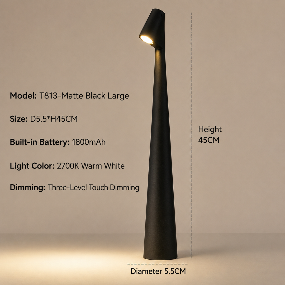 Table Lamp Wireless Rechargeable LED Touch Dimming
