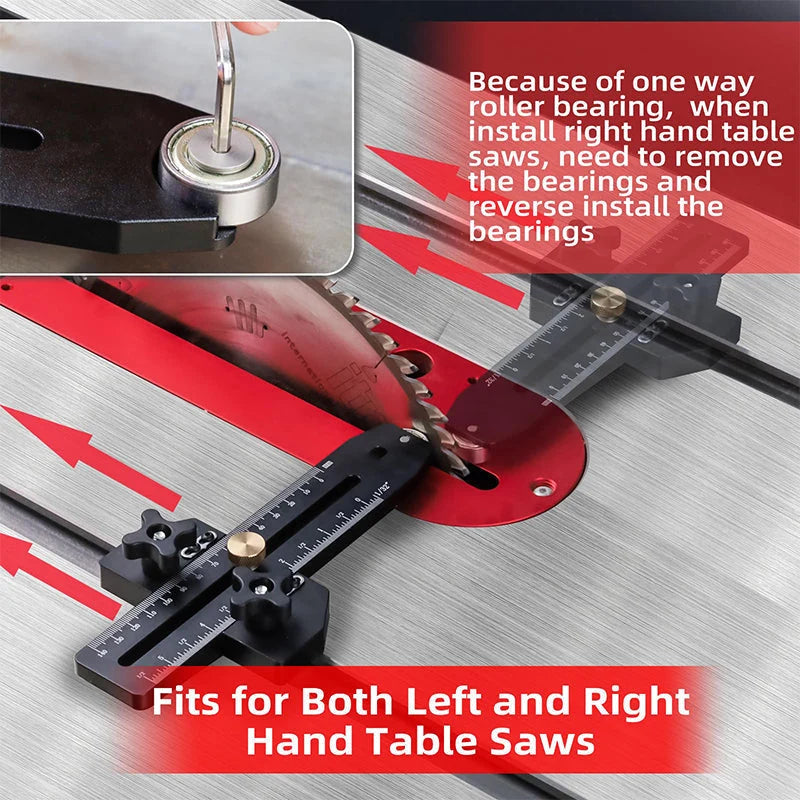 Table Saw Thin-Cut Guide Brass Fine-Adjustment & Laser Scale