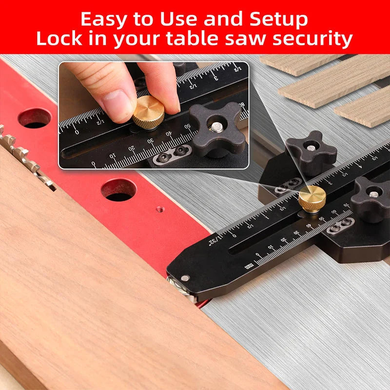 Table Saw Thin-Cut Guide Brass Fine-Adjustment & Laser Scale