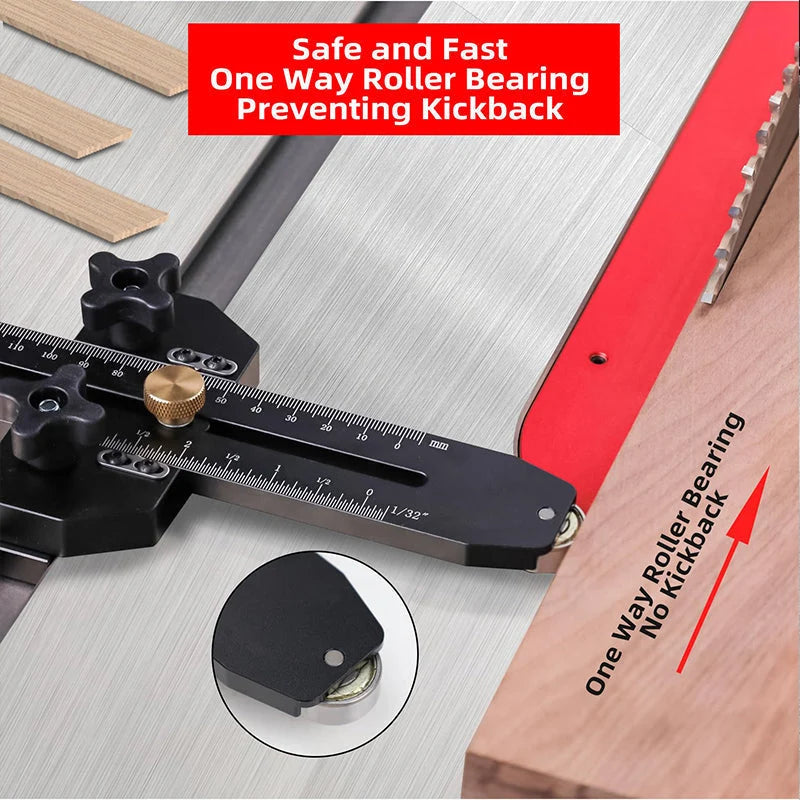 Table Saw Thin-Cut Guide Brass Fine-Adjustment & Laser Scale