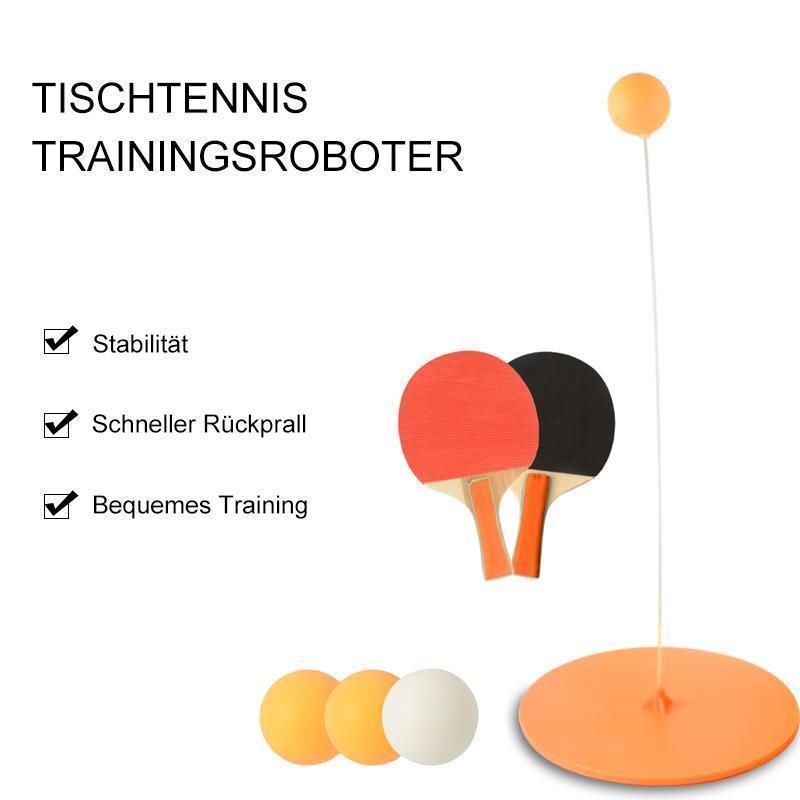 Table Tennis Training Set Walnut Paddles Flexible Spring Arm